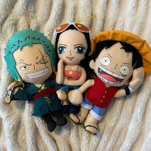 One Piece Plush 3 Pack: Monkey D. Luffy, Nico Robin, Roronoa Zoro